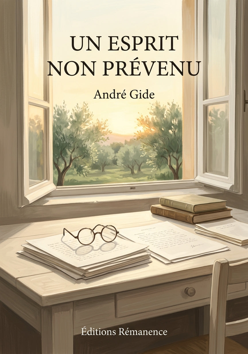Livre Un esprit non prévenu par André Gide - Couverture - Editions Remanence