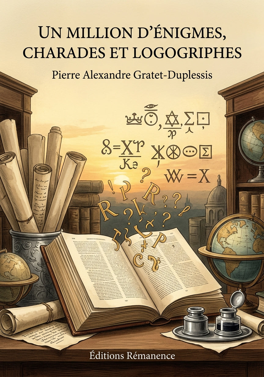 Livre Un million d’énigmes, charades et logogriphes par Pierre Alexandre Gratet-Duplessis - Couverture - Editions Remanence