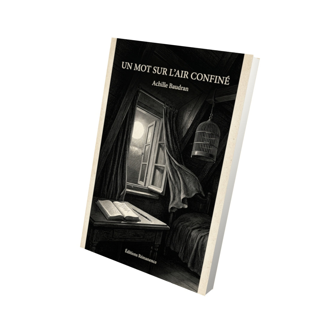 Livre Un mot sur l’air confiné par Achille Baudran - Vue 3D - Editions Remanence