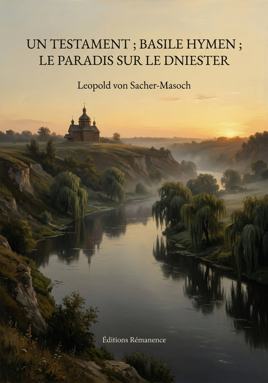Livre Un testament ; Basile Hymen ; Le paradis sur le Dniester par Leopold von Sacher-Masoch - Couverture - Editions Remanence
