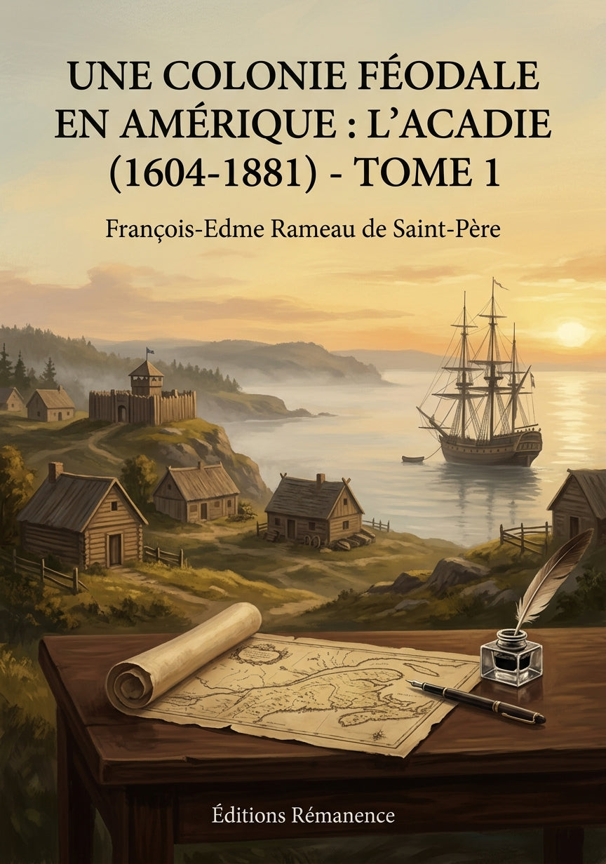 Livre Une colonie féodale en Amérique : l’Acadie (1604-1881) - Tome 1 par François-Edme Rameau de Saint-Père - Couverture - Editions Remanence