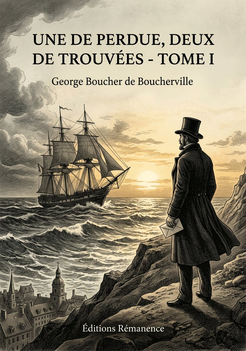 Livre Une de perdue, deux de trouvées - Tome I par George Boucher de Boucherville - Couverture - Editions Remanence