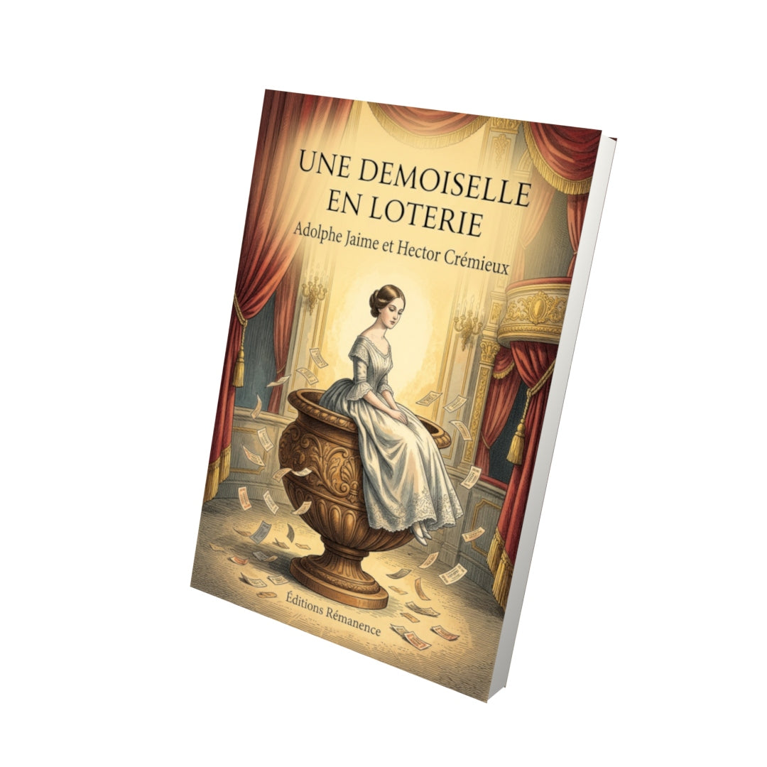 Livre Une demoiselle en loterie par Adolphe Jaime et Hector Crémieux - Vue 3D - Editions Remanence