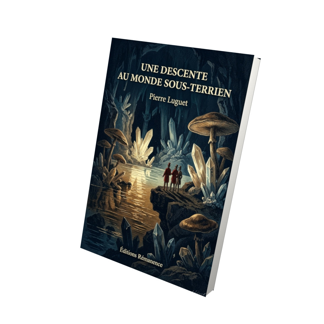 Livre Une descente au monde sous-terrien par Pierre Luguet - Vue 3D - Editions Remanence