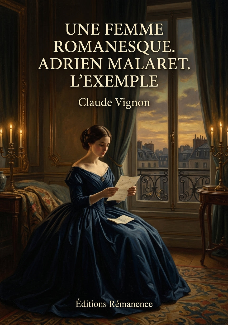 Livre Une femme romanesque. Adrien Malaret. L’Exemple par Claude Vignon - Couverture - Editions Remanence