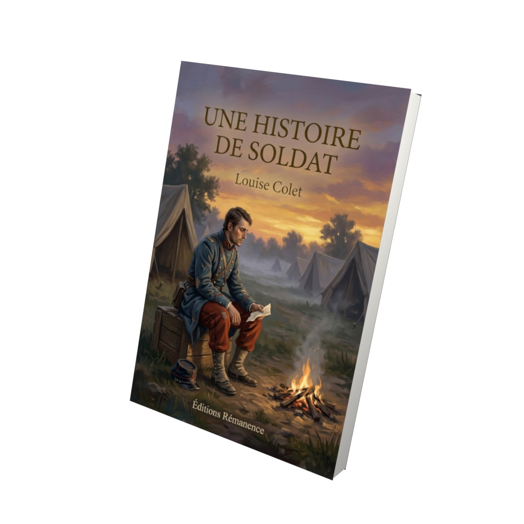 Livre Une histoire de soldat par Louise Colet - Vue 3D - Editions Remanence