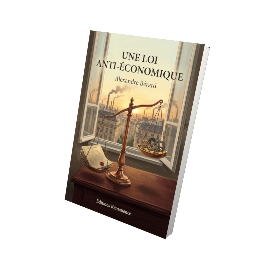 Livre Une Loi anti-économique par Alexandre Bérard - Vue 3D - Editions Remanence