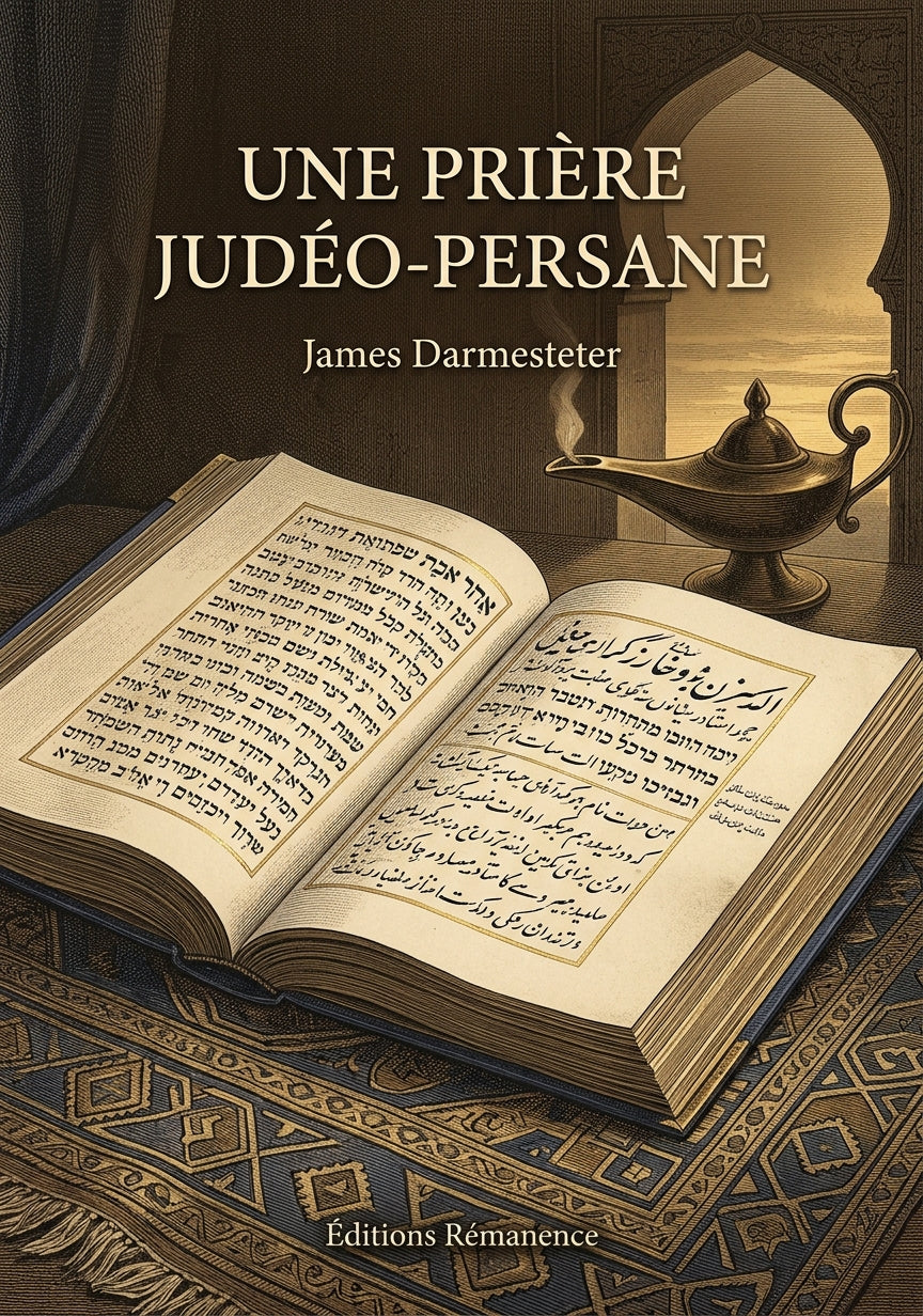 Livre Une prière judéo-persane par James Darmesteter - Couverture - Editions Remanence