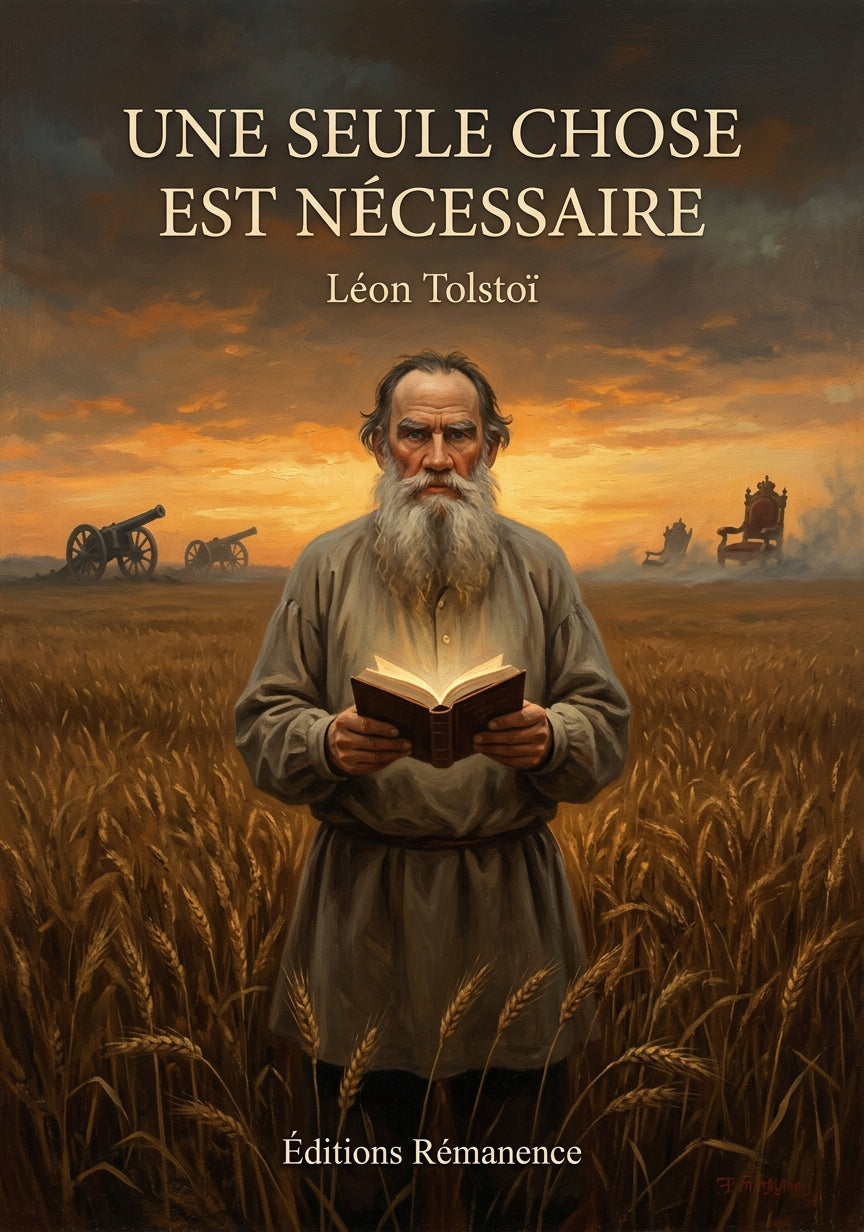 Livre Une seule chose est nécessaire par Léon Tolstoï - Couverture - Editions Remanence