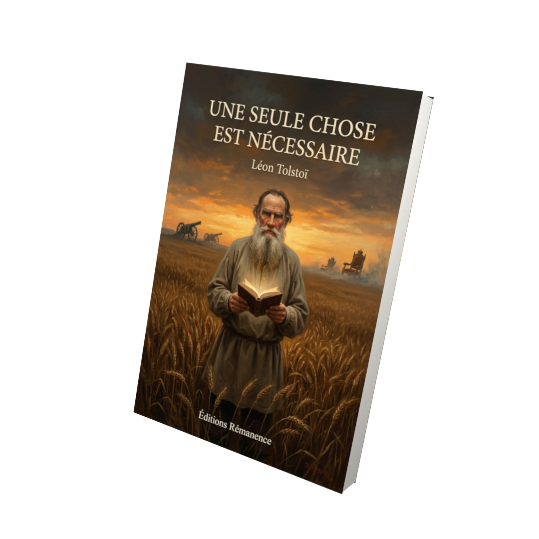 Livre Une seule chose est nécessaire par Léon Tolstoï - Vue 3D - Editions Remanence