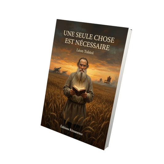 Livre Une seule chose est nécessaire par Léon Tolstoï - Vue 3D - Editions Remanence