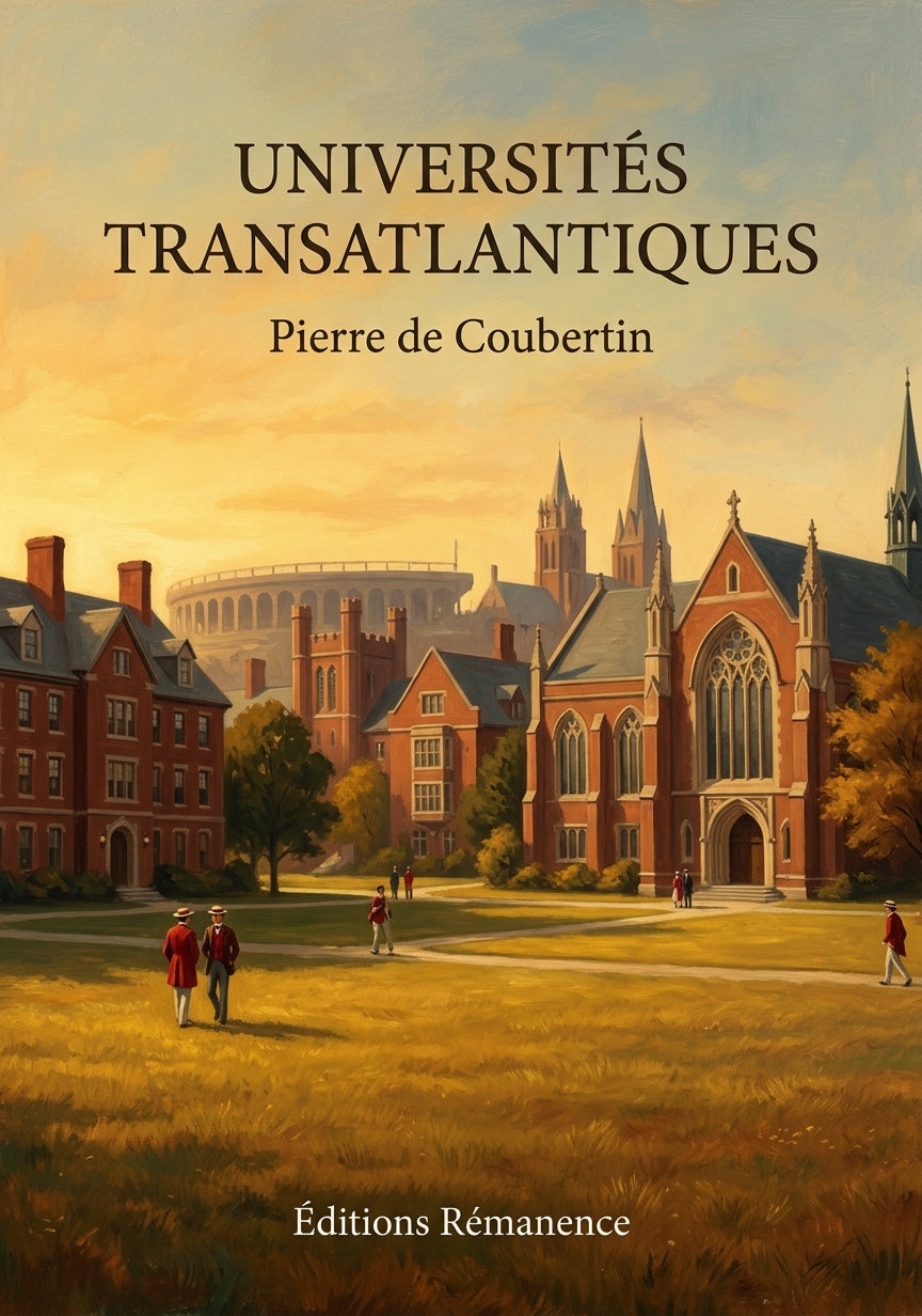Livre Universités transatlantiques par Pierre de Coubertin - Couverture - Editions Remanence