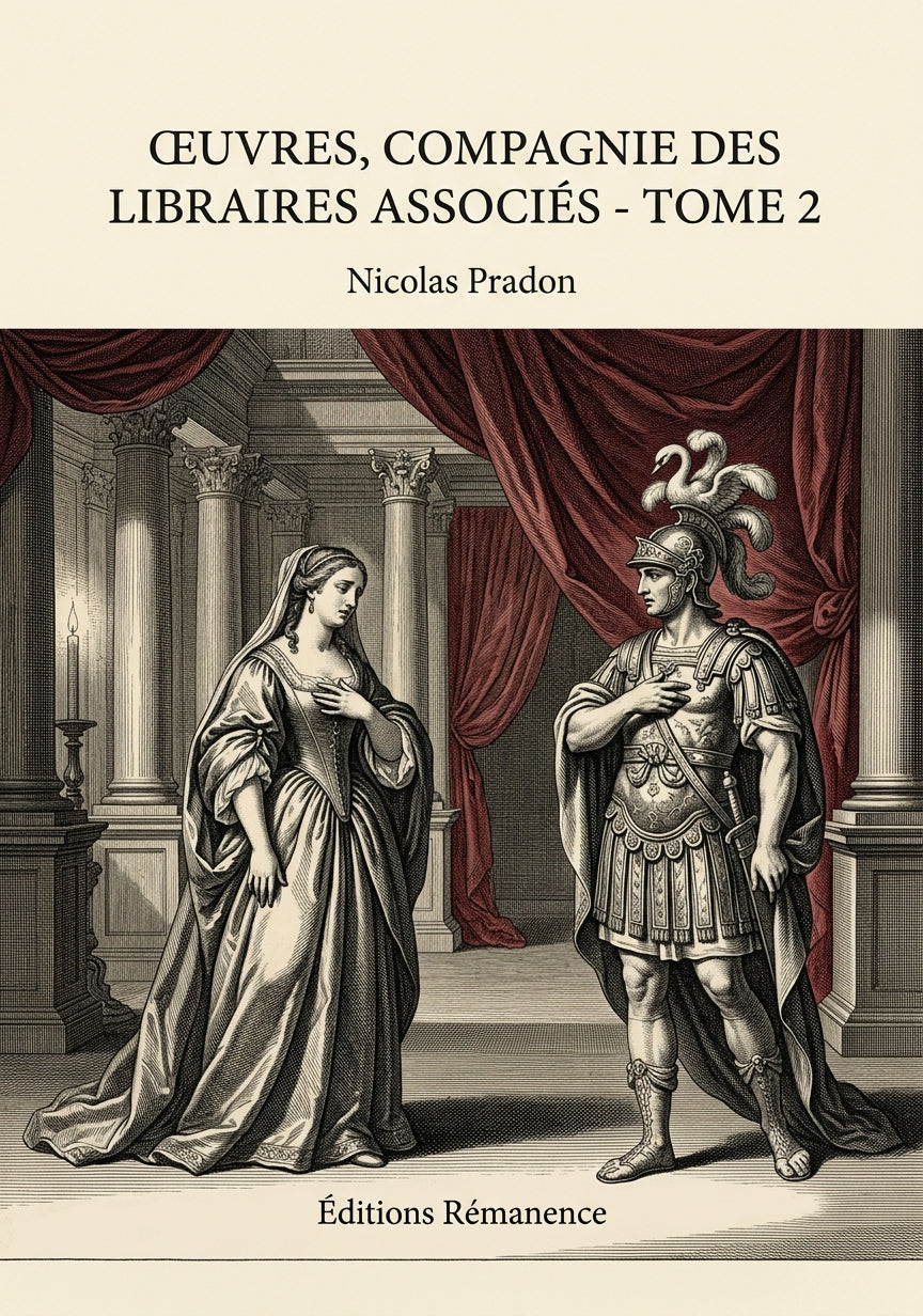 Livre Œuvres, Compagnie des Libraires associés - Tome 2 par Nicolas Pradon - Couverture - Editions Remanence