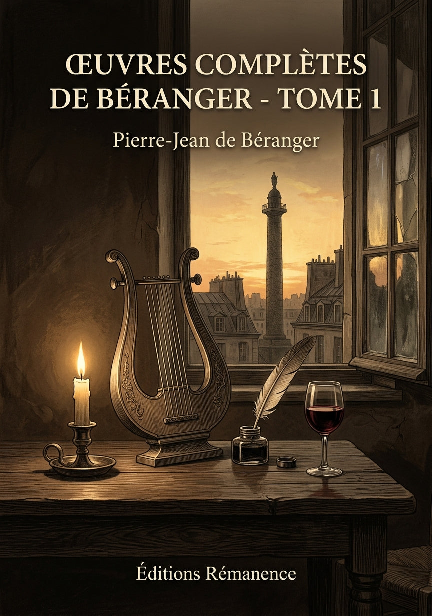 Livre Œuvres complètes de Béranger - Tome 1 par Pierre-Jean de Béranger - Couverture - Editions Remanence