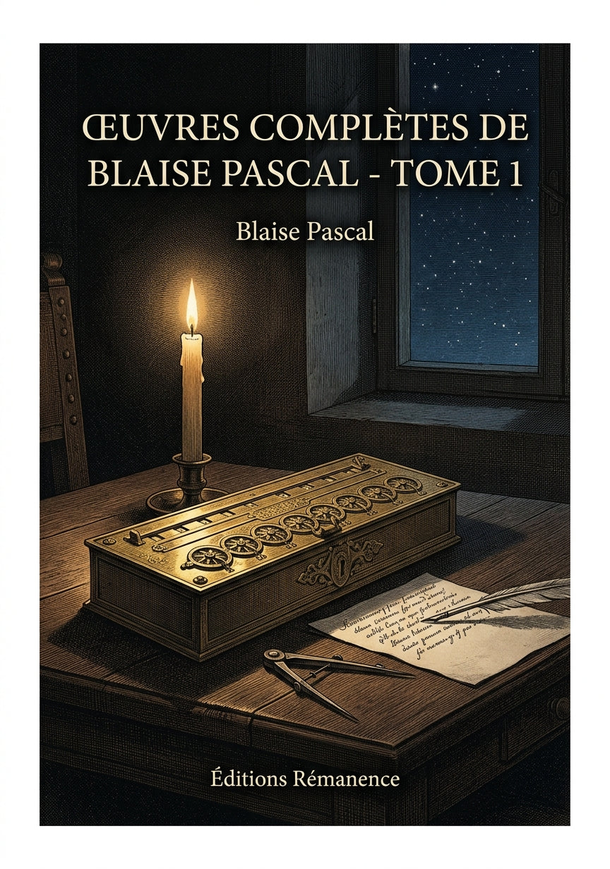 Livre Œuvres complètes de Blaise Pascal - Tome 1 par Blaise Pascal - Couverture - Editions Remanence