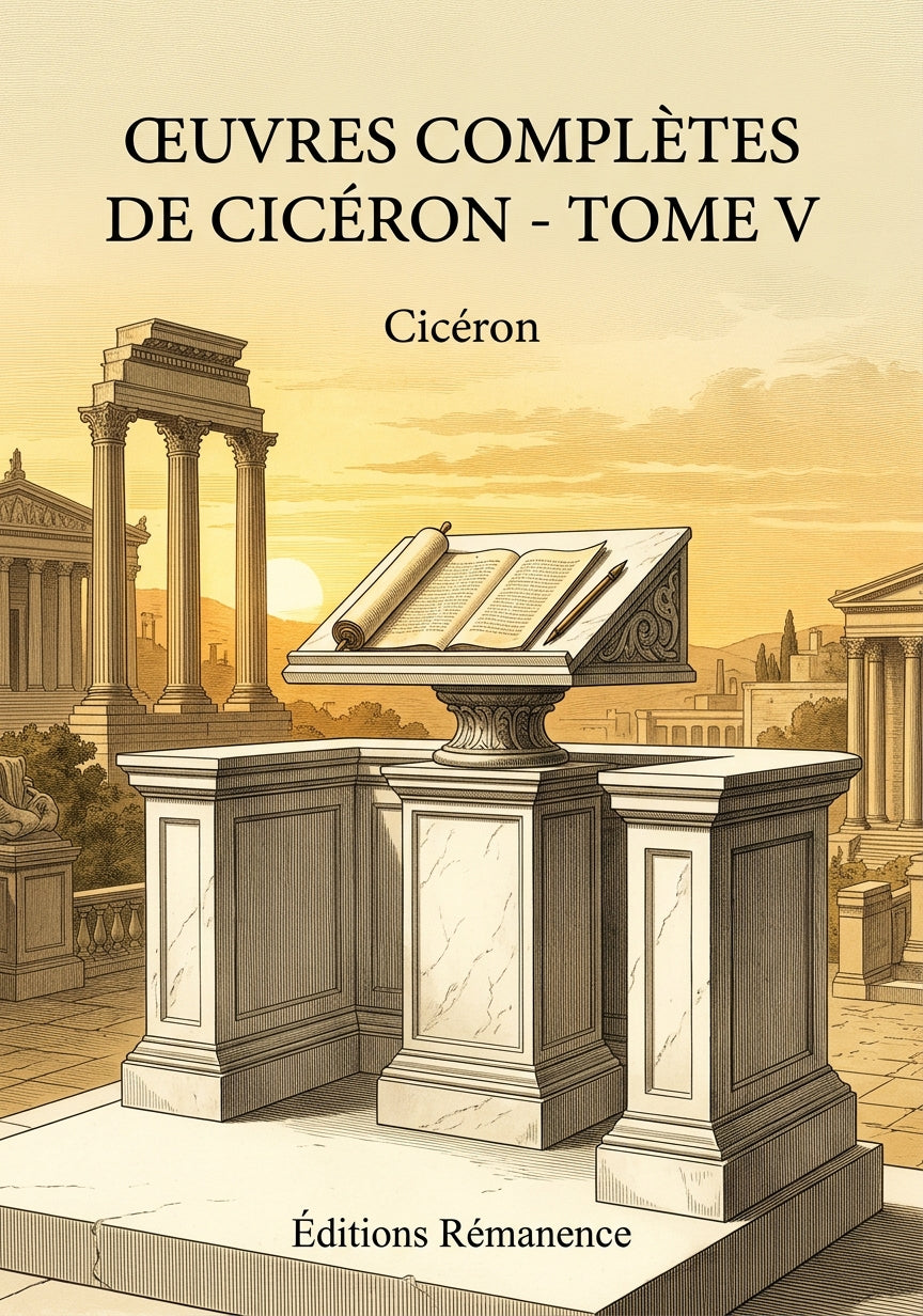 Livre Œuvres complètes de Ciéron - Tome V par Cicéron - Couverture - Editions Remanence