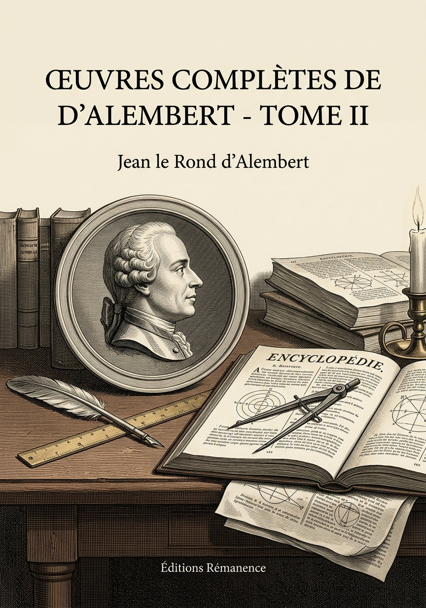 Livre Œuvres complètes de D’Alembert - Tome II par Jean le Rond d’Alembert - Couverture - Editions Remanence