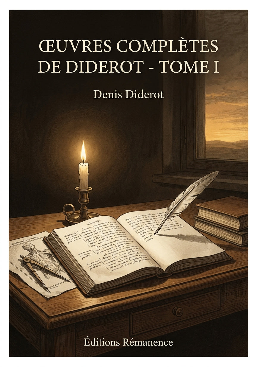Livre Œuvres complètes de Diderot - Tome I par Denis Diderot - Couverture - Editions Remanence