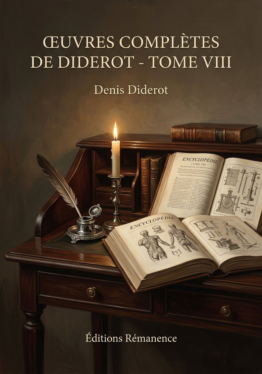 Livre Œuvres complètes de Diderot - Tome VIII par Denis Diderot - Couverture - Editions Remanence