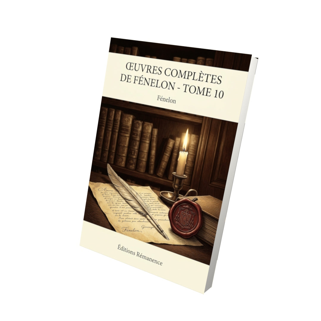 Livre Œuvres complètes de Fénelon - Tome 10 par Fénelon - Vue 3D - Editions Remanence