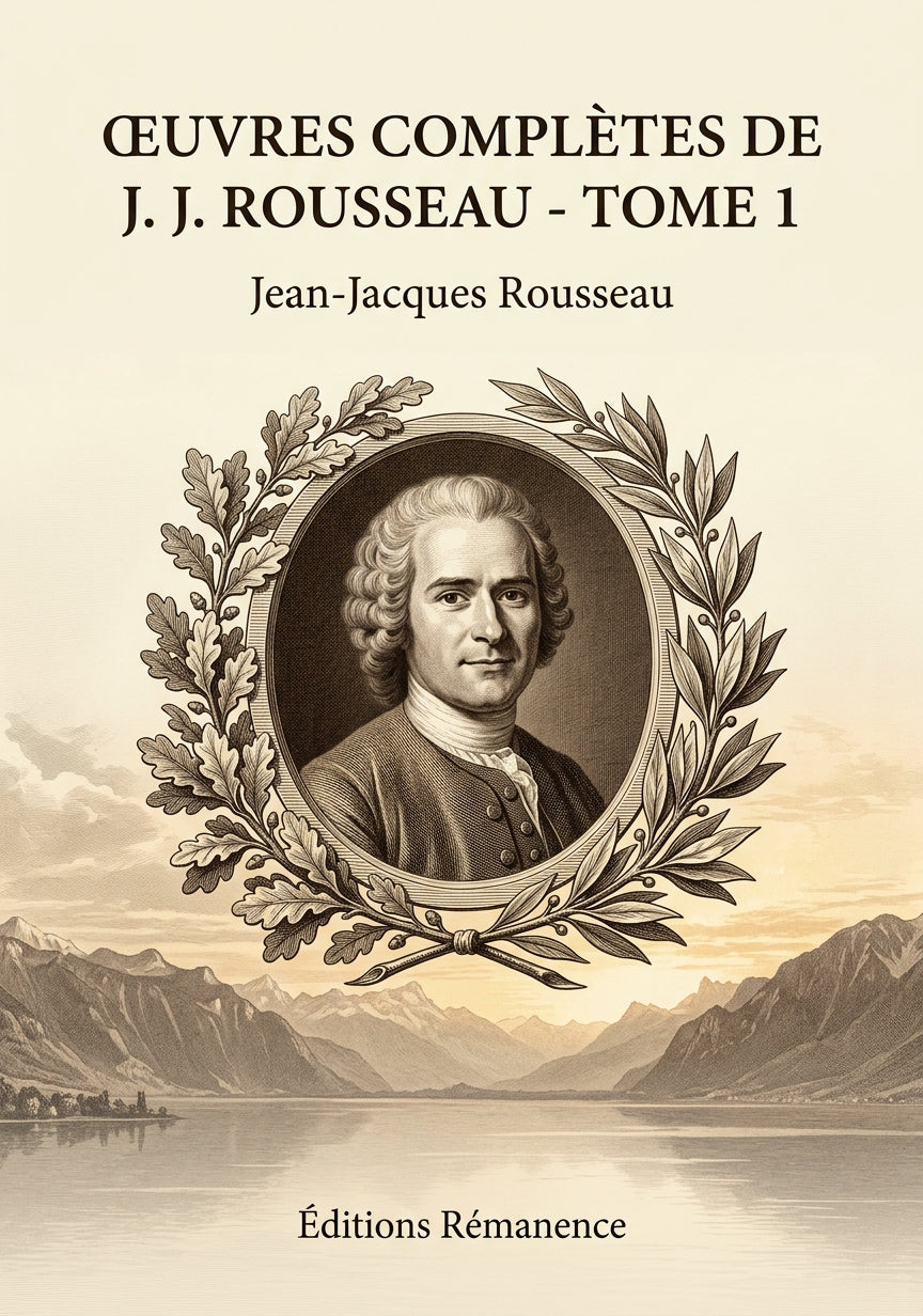 Livre Œuvres complètes de J. J. Rousseau - Tome 1 par Jean-Jacques Rousseau - Couverture - Editions Remanence