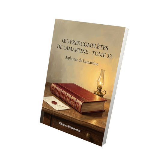 Livre Œuvres complètes de Lamartine - Tome 33 par Alphonse de Lamartine - Vue 3D - Editions Remanence