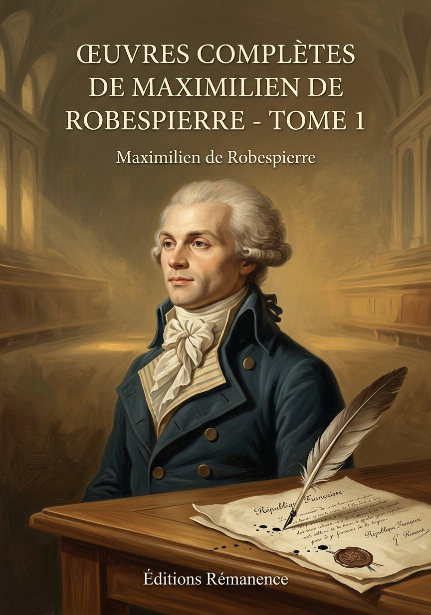 Livre Œuvres complètes de Maximilien de Robespierre - Tome 1 par Maximilien de Robespierre - Couverture - Editions Remanence