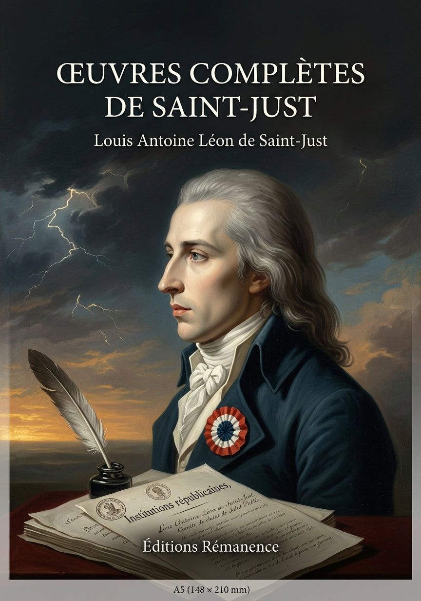 Livre Œuvres complètes de Saint-Just par Louis Antoine Léon de Saint-Just - Couverture - Editions Remanence