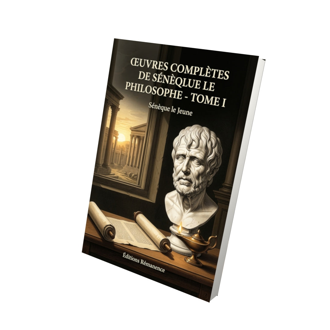 Livre Œuvres complètes de Sénèque le Philosophe - Tome I par Sénèque le Jeune - Vue 3D - Editions Remanence