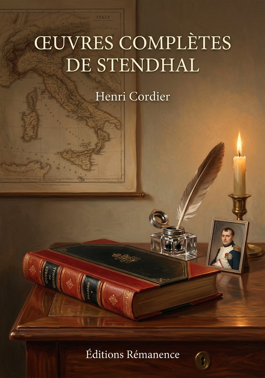 Livre Œuvres complètes de Stendhal par Henri Cordier - Couverture - Editions Remanence