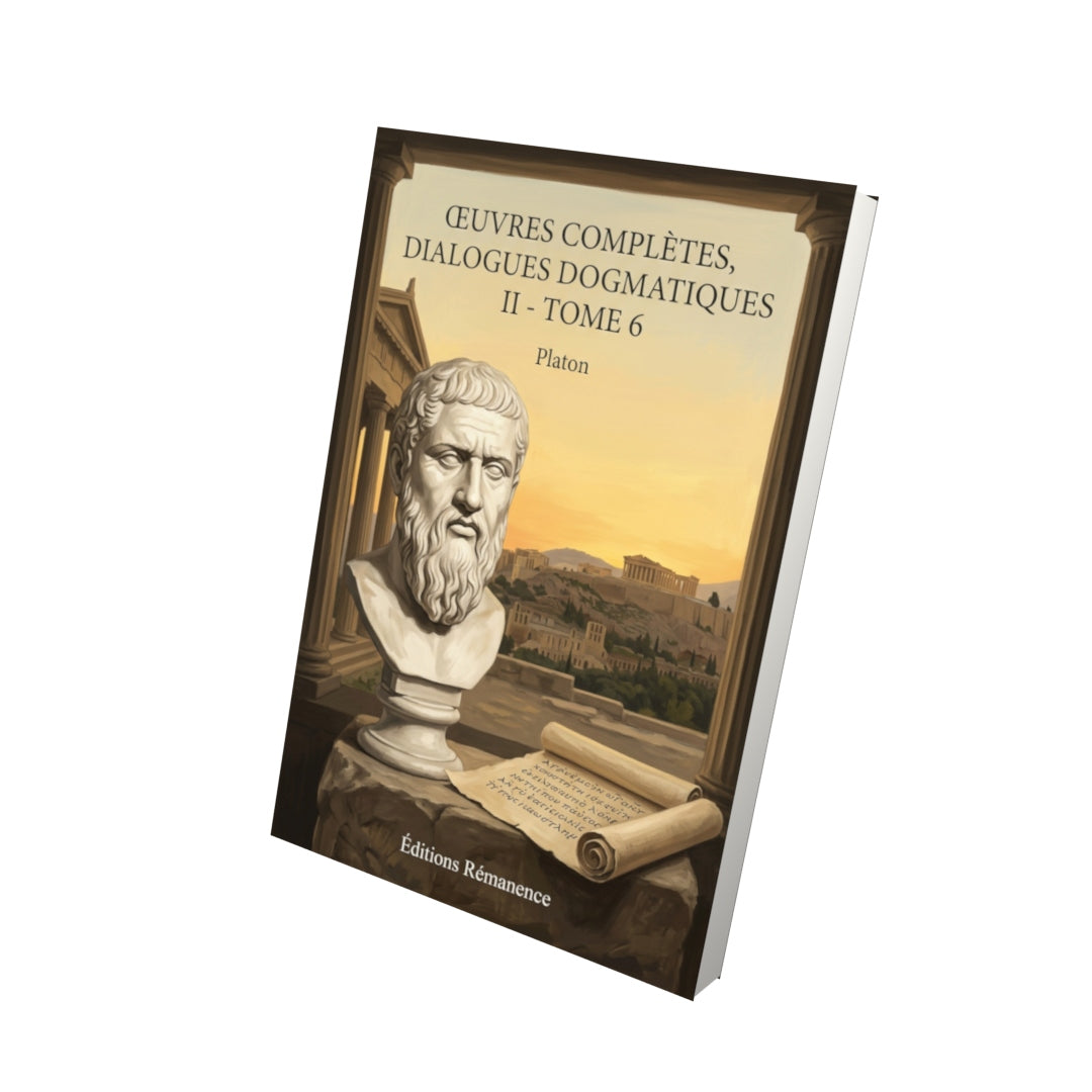 Livre Œuvres complètes, Dialogues dogmatiques II - Tome 6 par Platon - Vue 3D - Editions Remanence