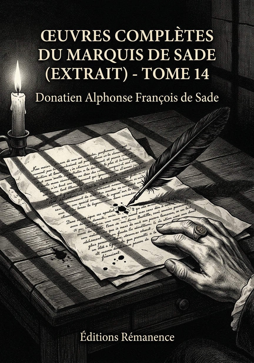 Livre Œuvres complètes du Marquis de Sade (Extrait) - Tome 14 par Donatien Alphonse François de Sade - Couverture - Editions Remanence