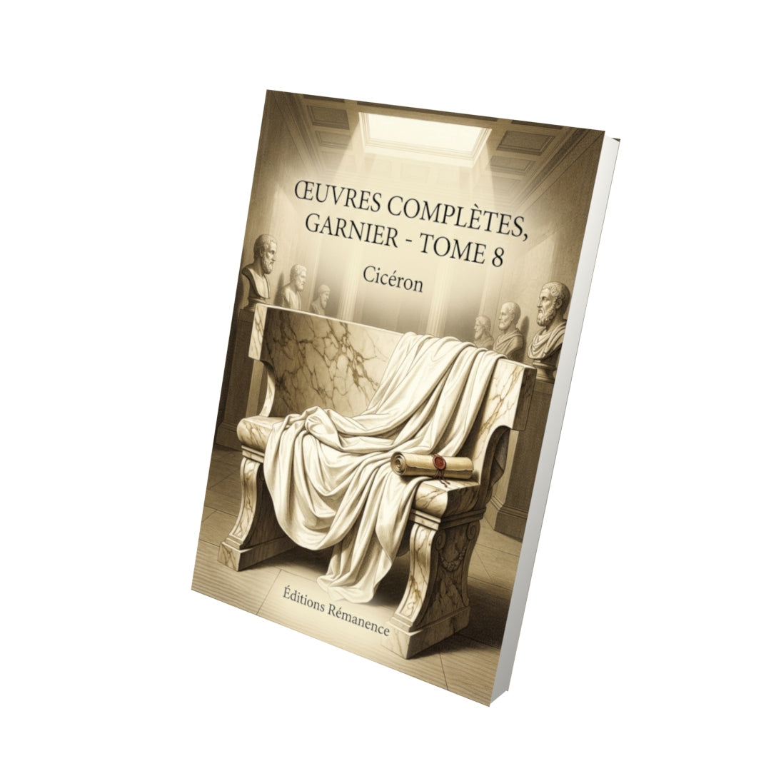 Livre Œuvres complètes, Garnier - Tome 8 par Cicéron - Vue 3D - Editions Remanence