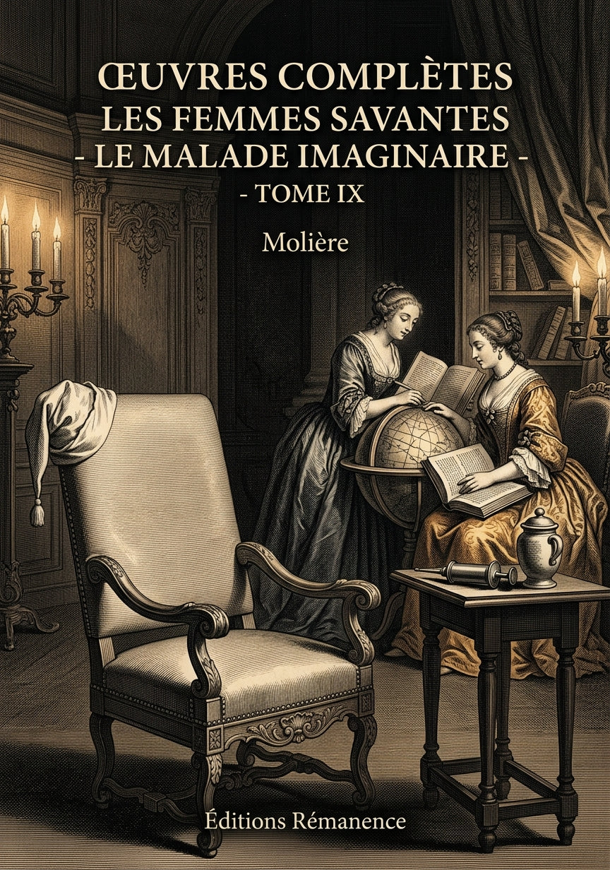 Livre Œuvres complètes Les Femmes savantes - Le Malade imaginaire - Tome IX par Molière - Couverture - Editions Remanence