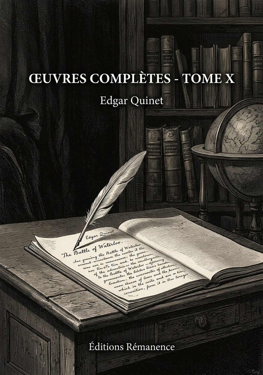 Livre Œuvres complètes - Tome X par Edgar Quinet - Couverture - Editions Remanence