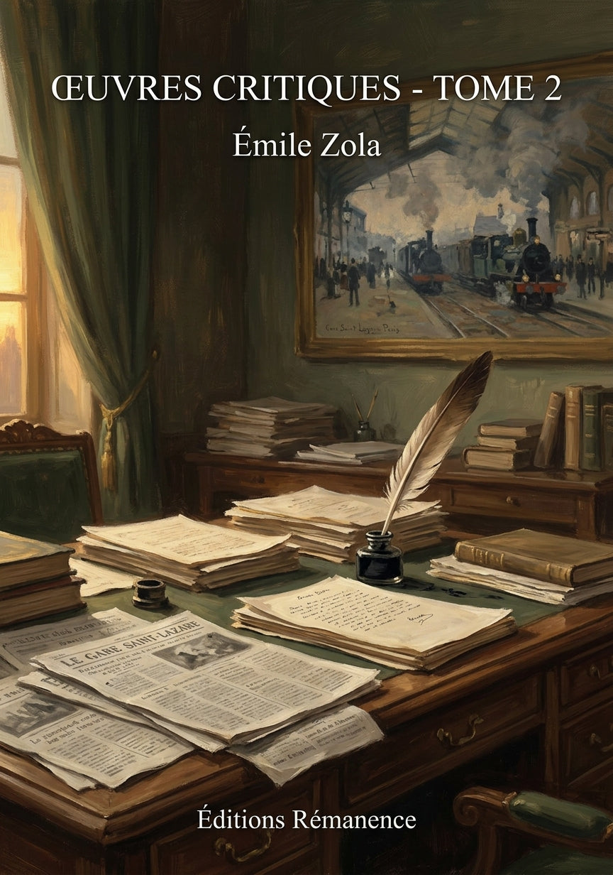 Livre Œuvres critiques - Tome 2 par Émile Zola - Couverture - Editions Remanence