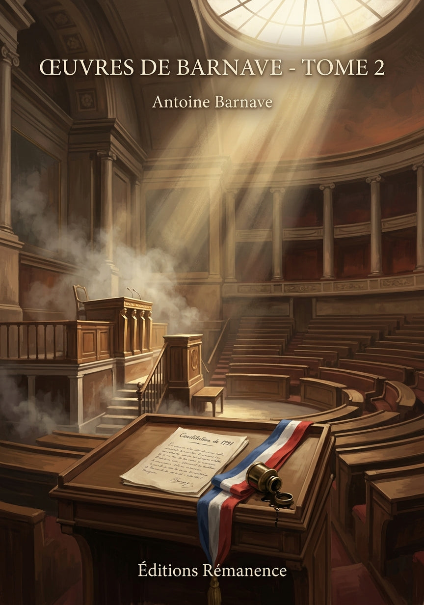 Livre Œuvres de Barnave - Tome 2 par Antoine Barnave - Couverture - Editions Remanence