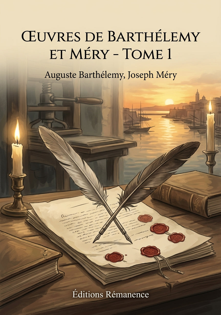 Livre Œuvres de Barthélemy et Méry - Tome 1 par Auguste Barthélemy, Joseph Méry - Couverture - Editions Remanence