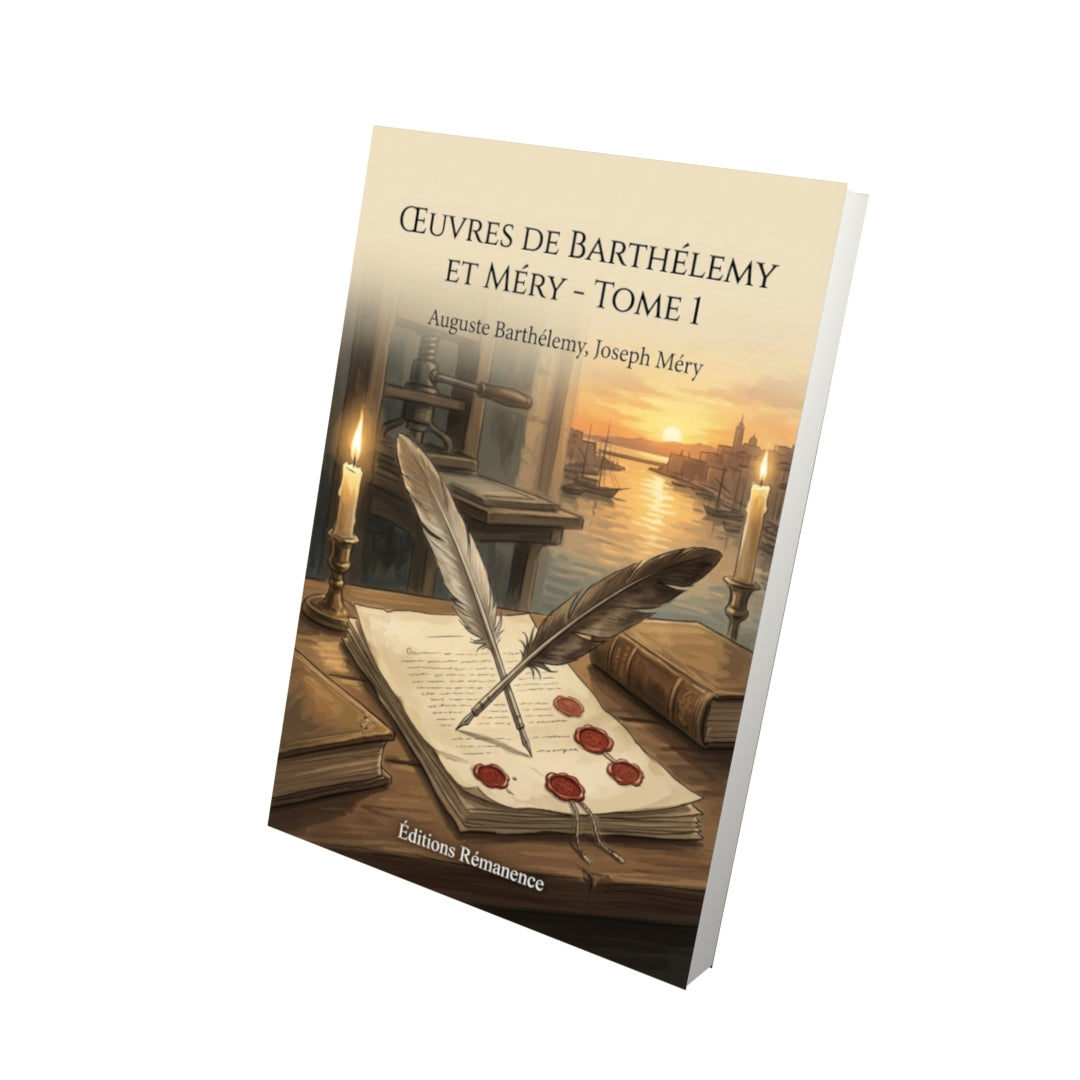 Livre Œuvres de Barthélemy et Méry - Tome 1 par Auguste Barthélemy, Joseph Méry - Vue 3D - Editions Remanence