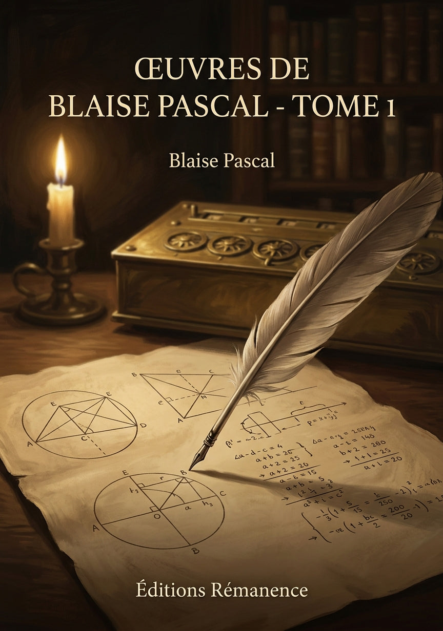 Livre Œuvres de Blaise Pascal - Tome 1 par Blaise Pascal - Couverture - Editions Remanence