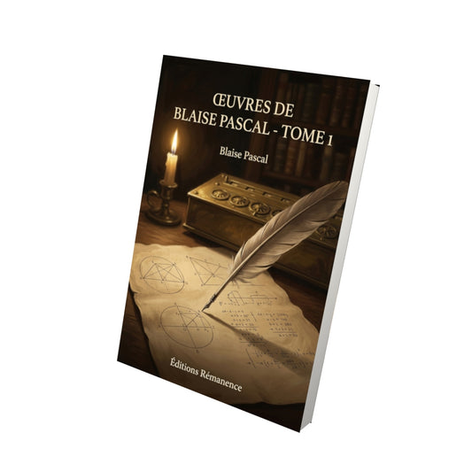 Livre Œuvres de Blaise Pascal - Tome 1 par Blaise Pascal - Vue 3D - Editions Remanence