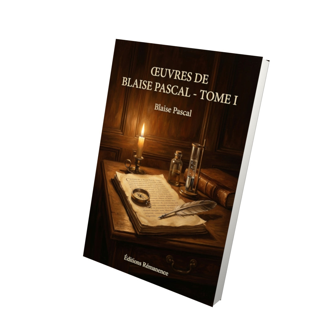 Livre Œuvres de Blaise Pascal - Tome I par Blaise Pascal - Vue 3D - Editions Remanence