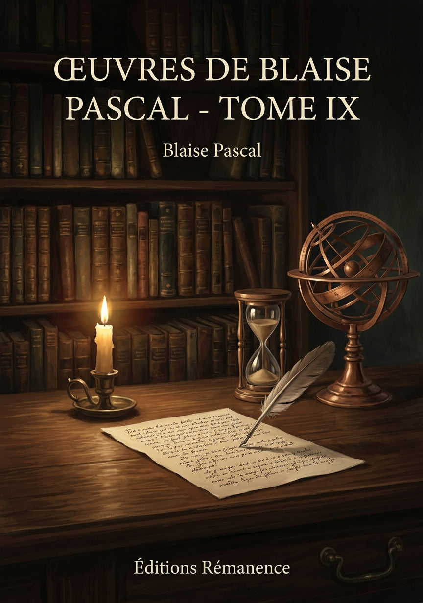 Livre Œuvres de Blaise Pascal - Tome IX par Blaise Pascal - Couverture - Editions Remanence