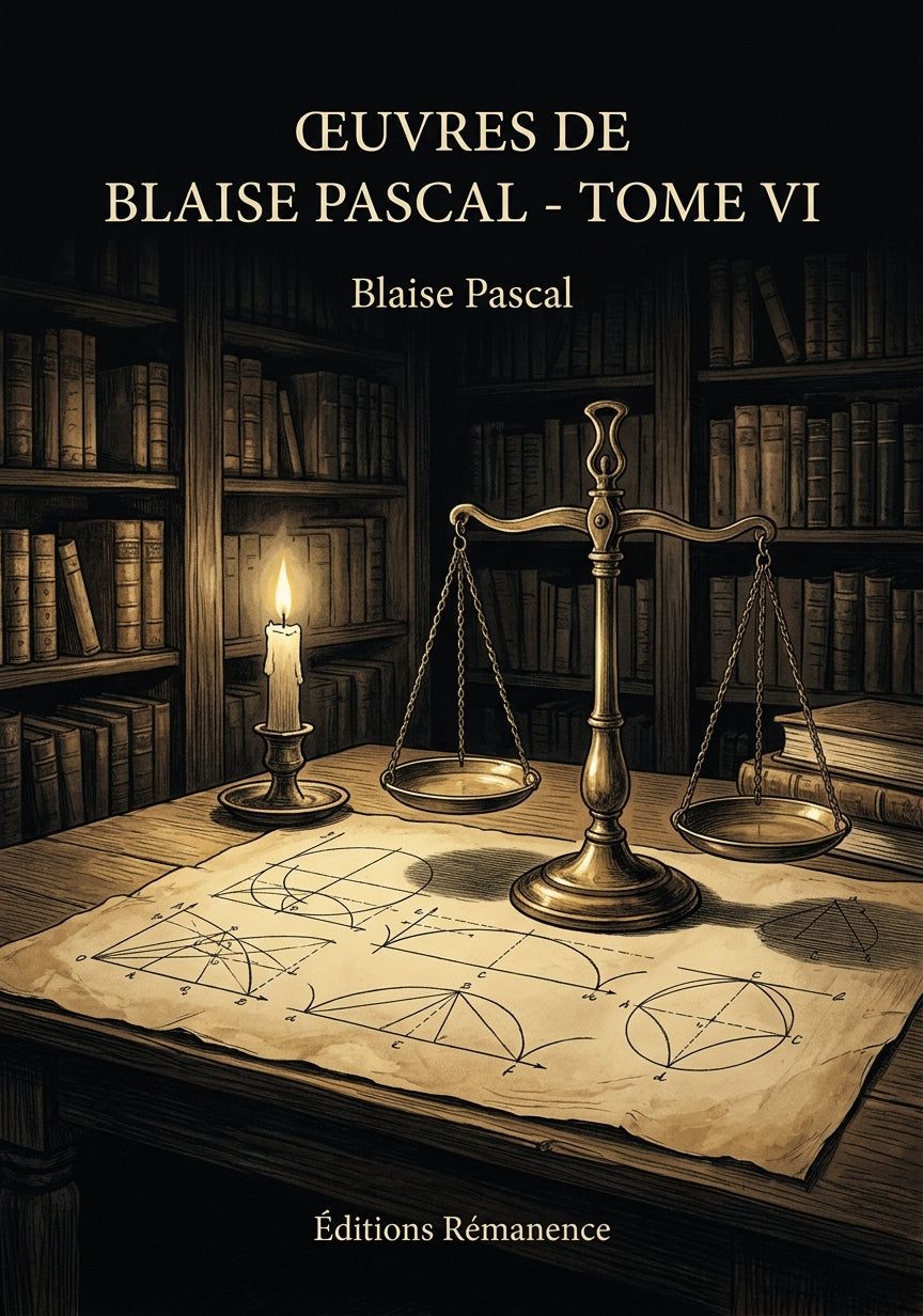 Livre Œuvres de Blaise Pascal - Tome VI par Blaise Pascal - Couverture - Editions Remanence
