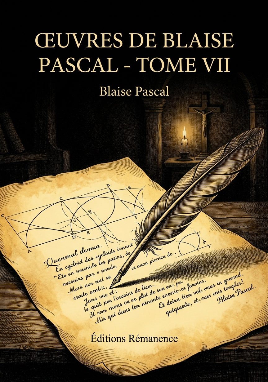 Livre Œuvres de Blaise Pascal - Tome VII par Blaise Pascal - Couverture - Editions Remanence