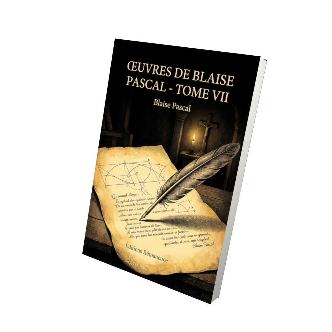 Livre Œuvres de Blaise Pascal - Tome VII par Blaise Pascal - Vue 3D - Editions Remanence