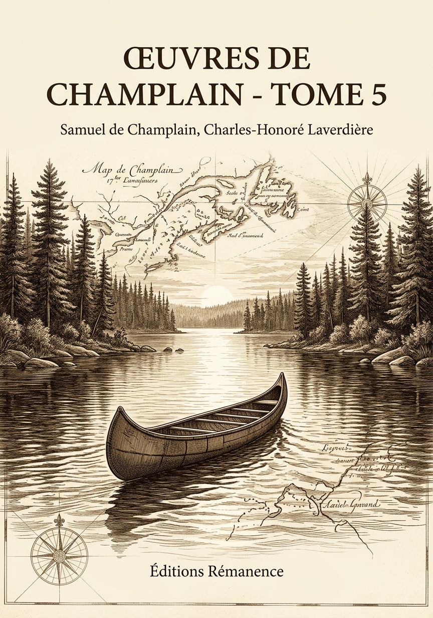 Livre Œuvres de Champlain - Tome 5 par Samuel de Champlain, Charles-Honoré Laverdière - Couverture - Editions Remanence
