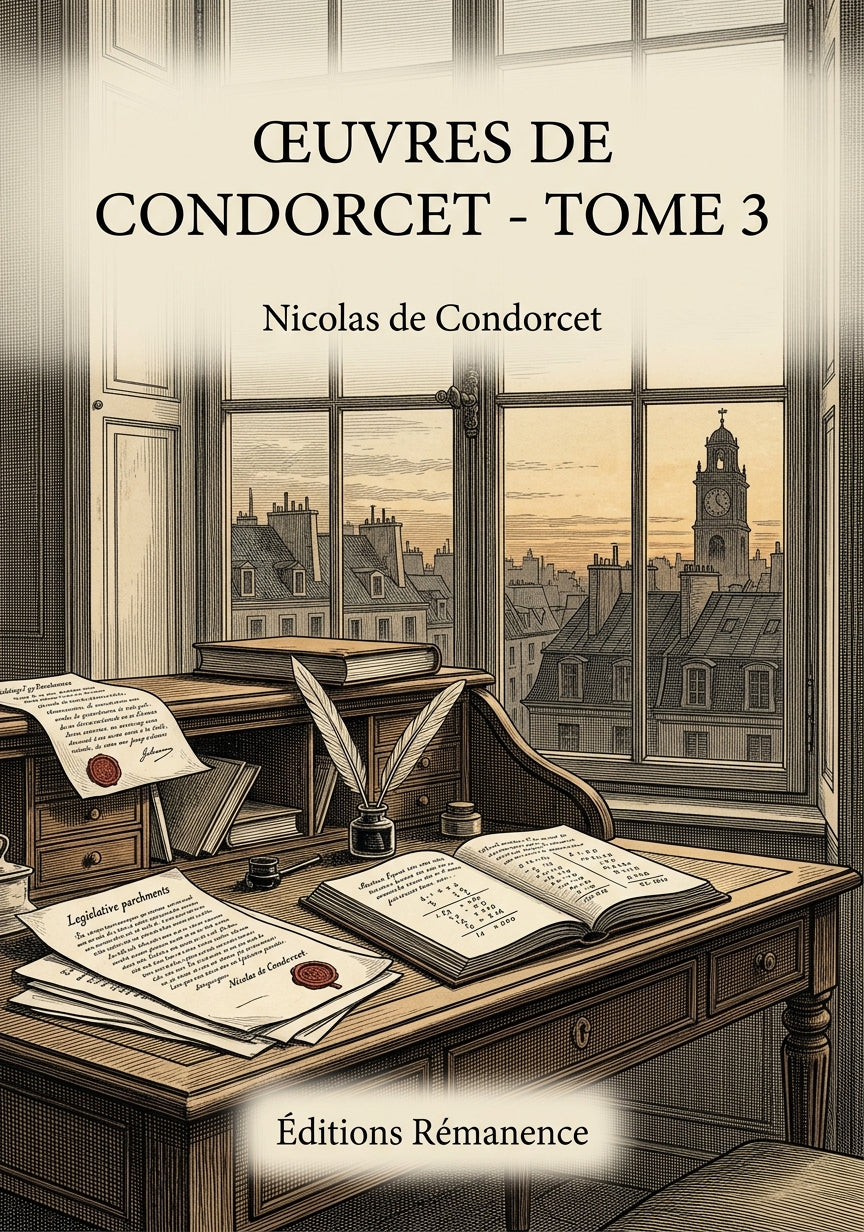 Livre Œuvres de Condorcet - Tome 3 par Nicolas de Condorcet - Couverture - Editions Remanence