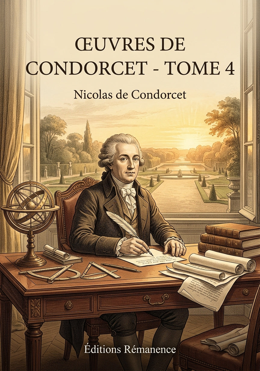 Livre Œuvres de Condorcet - Tome 4 par Nicolas de Condorcet - Couverture - Editions Remanence
