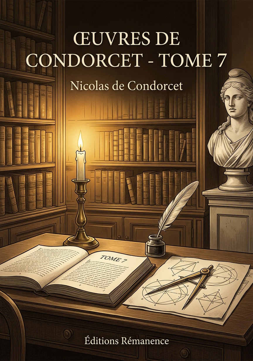 Livre Œuvres de Condorcet - Tome 7 par Nicolas de Condorcet - Couverture - Editions Remanence